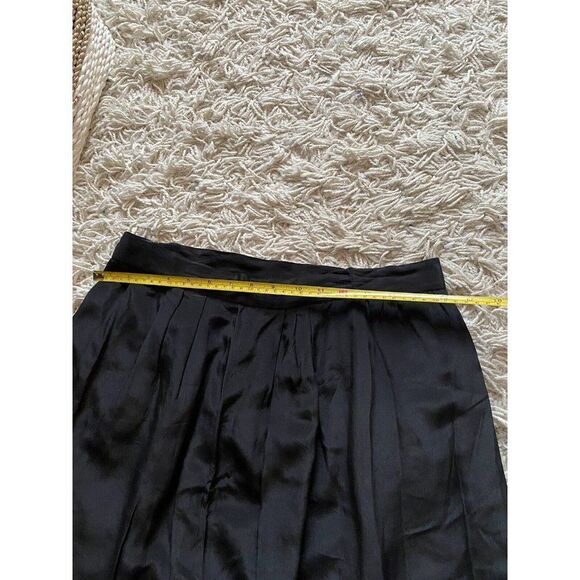 Vintage Pancaldi & B Skirt Black Silk Pleated Mid Length A-Line Size 3 / Medium - Picture 5 of 11